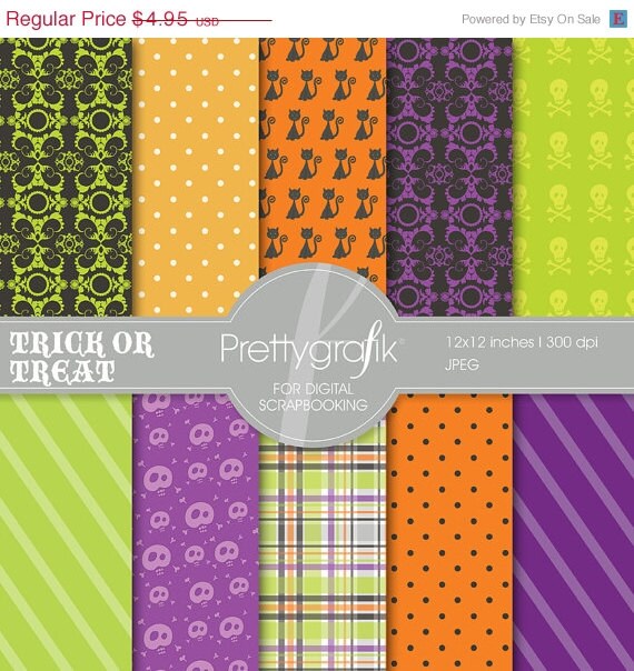 40% OFF SALE Halloween digital paper, commercial use, scrapbook papers, background - PS551 Il_570xn