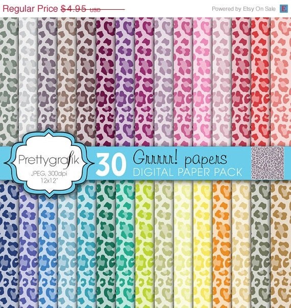 40% OFF SALE leopard animal print digital paper, commercial use, scrapbook papers, background - PS597 Il_570xn