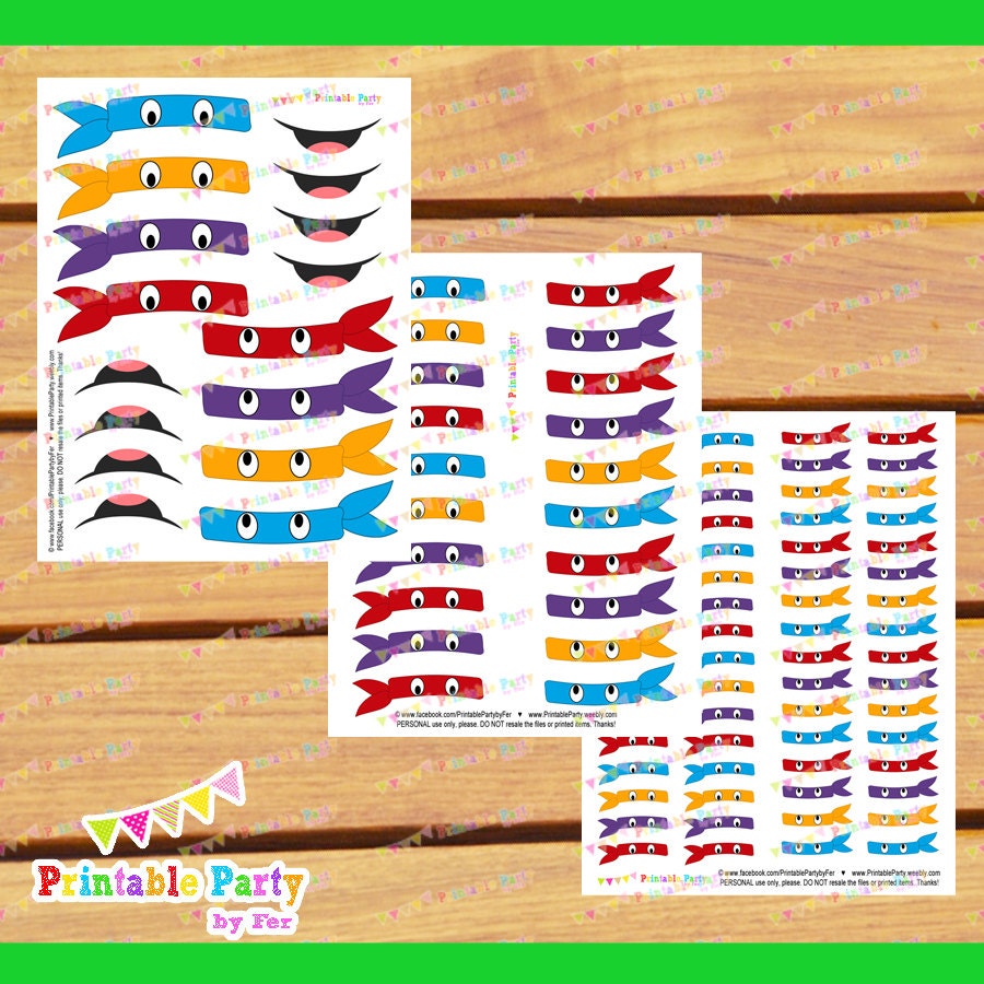 PRINTABLE ninja turtles turtle mask eyes by PrintablePartybyFer