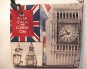 London printed Shoulder bag. London Messenger bag. - Hermitinas