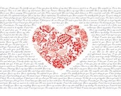 Valentines day, heart, love quote art print, typography poster, red by Vinspiro - Vinspiro