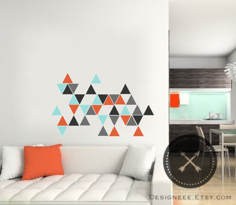 Items similar to Vinyl Triangle Wall Decals (Set of 2 triangles) on Etsy