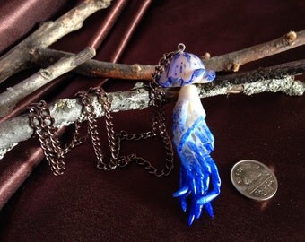 Items similar to Lampwork chilli jellyfish pendant, borosilicate glass