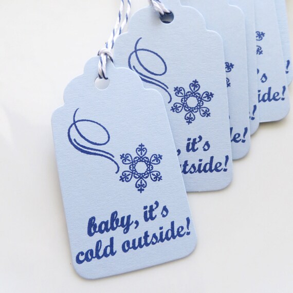 Snowflake Gift Tags Baby It's Cold Outside - Set of 8 - Christmas Gift Tags Winter Party Tags Snowflake Tags Il_570xn