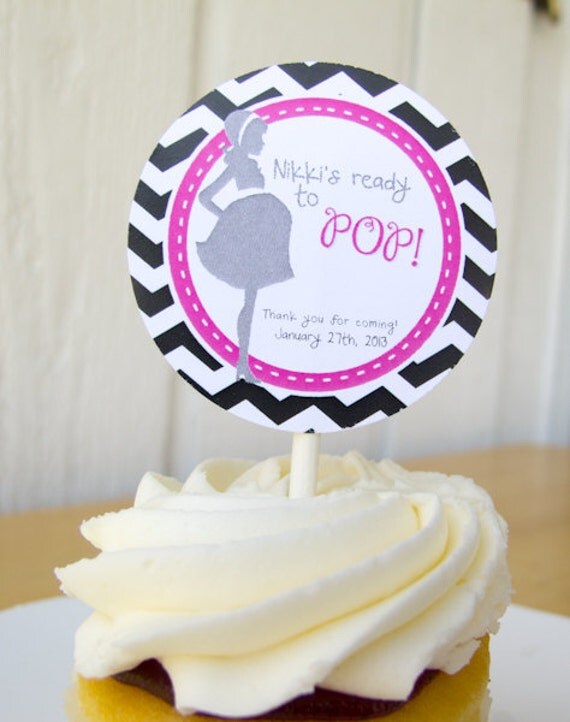Printable Ready to POP Themed Baby Shower - About to pop - Cupcake Toppers - Favor Tags - Party circles (girl/boy/neutral) // RTP- 02 Il_570xn