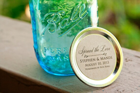 Jelly or Jam Jar Stickers Wedding Favors 25 Stickers by mavora