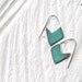 Geometric Verdigris Earrings - sparrow blossom - copper and sterling silver dangle earrings with verdigris patina, Etsy, made in Italy
