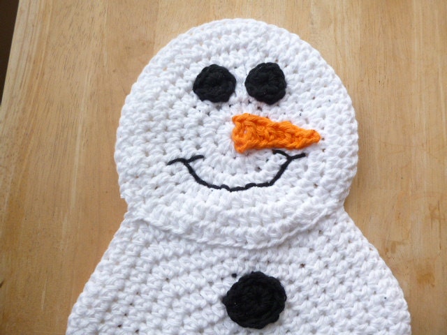 Crocheted Snowman Pot Holder/Hot Pad - ACCrochet