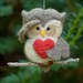Needle Felted Owl Ornament - Searching with Heart