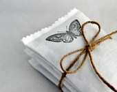 White Lavender Sachets with Butterflies, Romantic Home Decor, Cotton Anniversary - Gardenmis