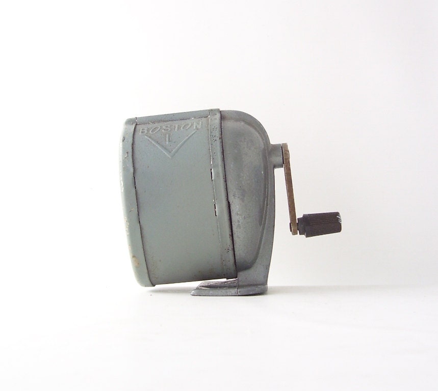 vintage boston pencil sharpener wall mounted by RecycleBuyVintage