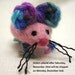 Pink and Blue Wool Cat Toy Mouse, Needle Felted Animal Toy for Kitten, Pedro's Cat Toy for Charity