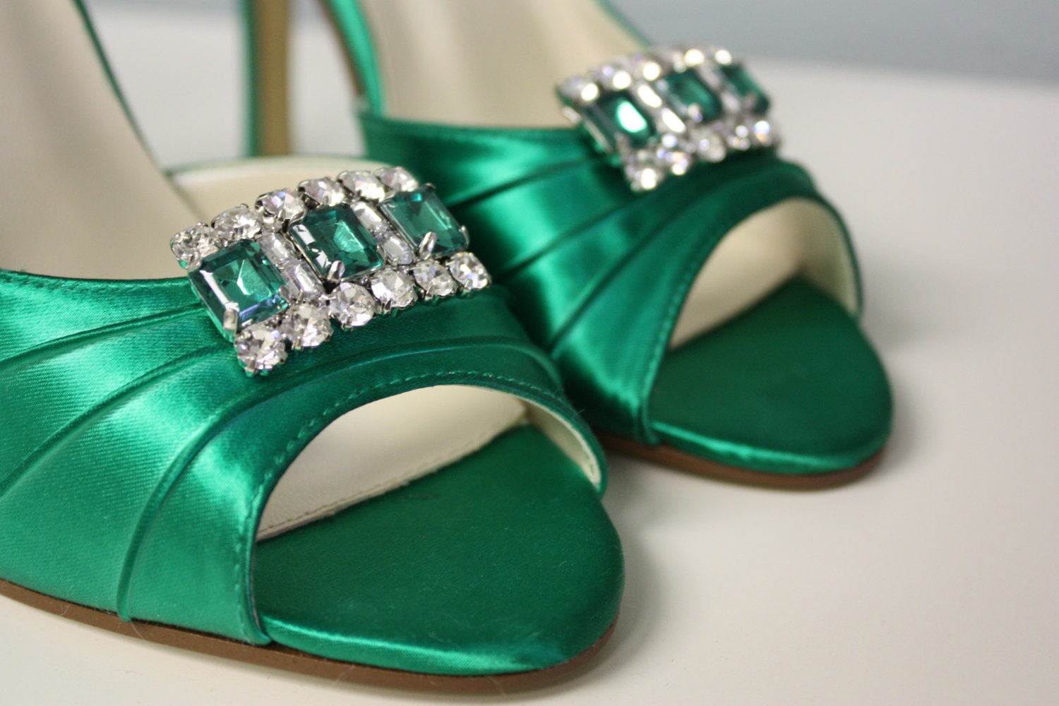 emerald prom shoes