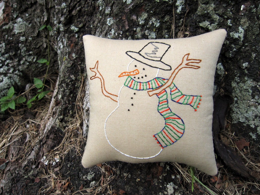 Happy Snowman Pillow Tuck Primitive By WickedlyCreative On Etsy