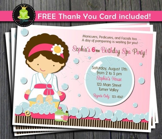 Spa Birthday Invitation - Spa Party Invitation Il_570xn