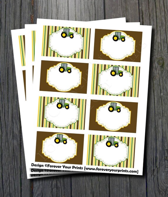 Tractor Party Buffet Table Cards - INSTANT DOWNLOAD Il_570xn