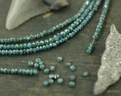 A Girls' Best Friend: Natural Blue Diamonds Faceted Rondelle Beads / 15 beads 2x1.5mm, 1" / Organic Gemstone, Jewelry Making Supplies - WomanShopsWorld