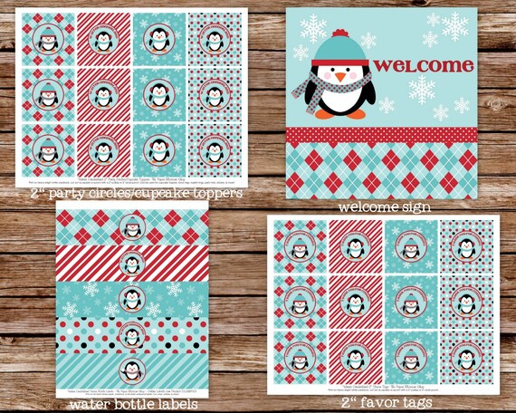 INSTANT DOWNLOAD - Printable Winter Onederland First Birthday Party Package Il_570xn