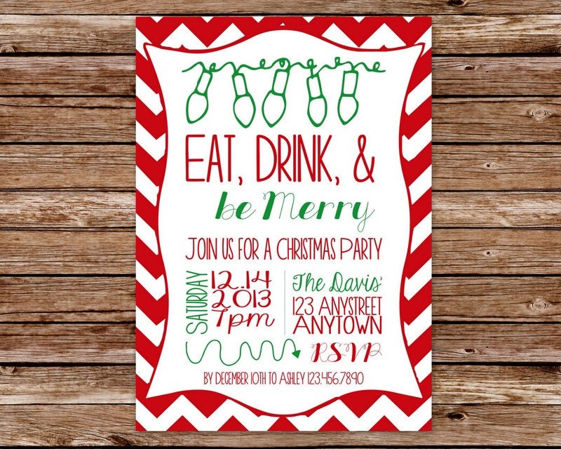 Chevron Christmas Party Invitation Il_570xn