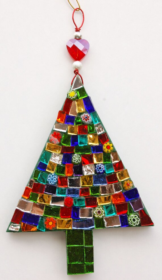 mosaic christmas tree ornament glass tree by mosaic christmas tree ornament glass tree by