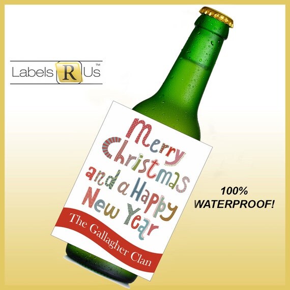 12 Christmas Beer Bottle Labels - Beer Labels - Custom Beer Bottle Labels - Personalized Beer Label - Waterproof Beer Labels Il_570xn