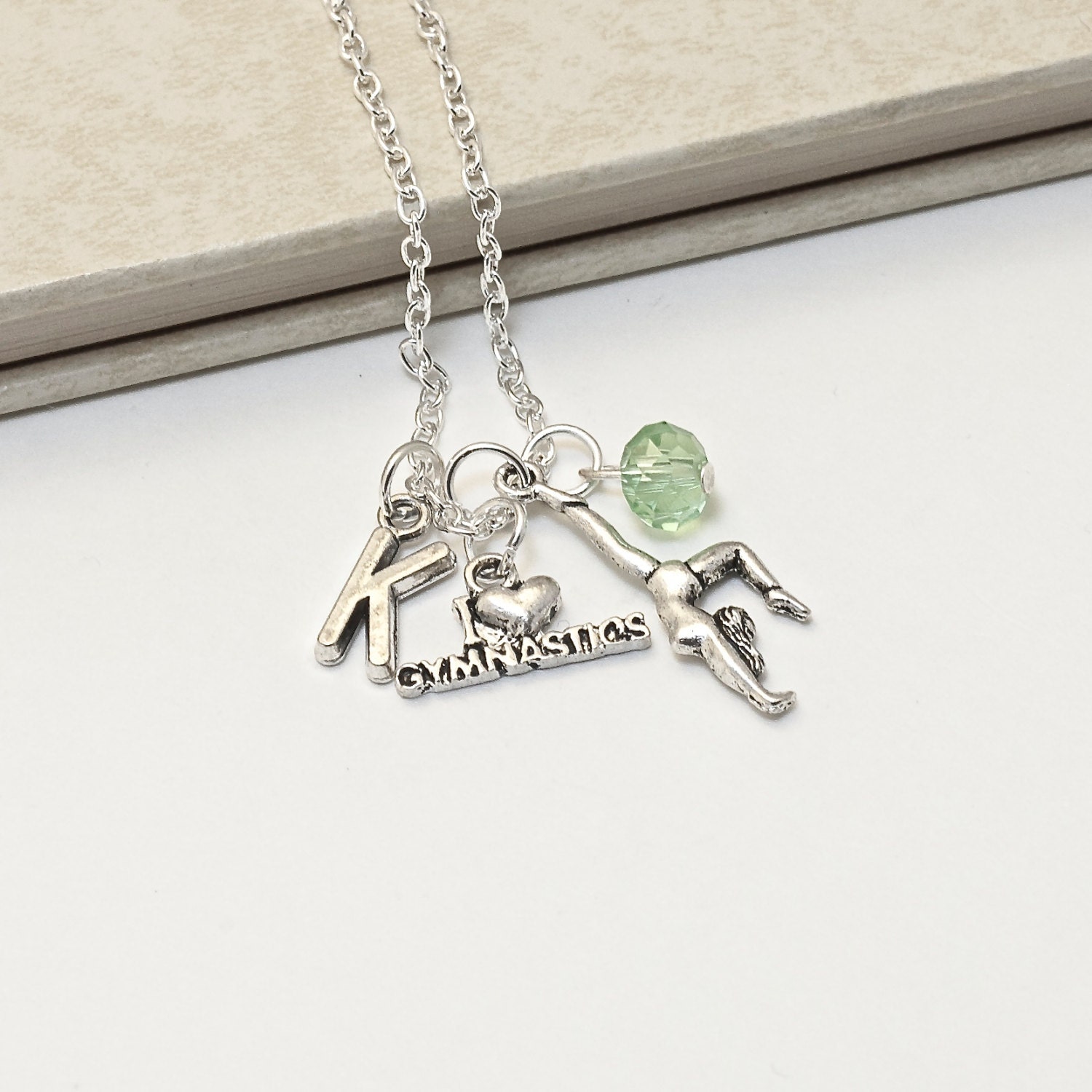 Personalized Gymnastics Necklace With Your Initial And