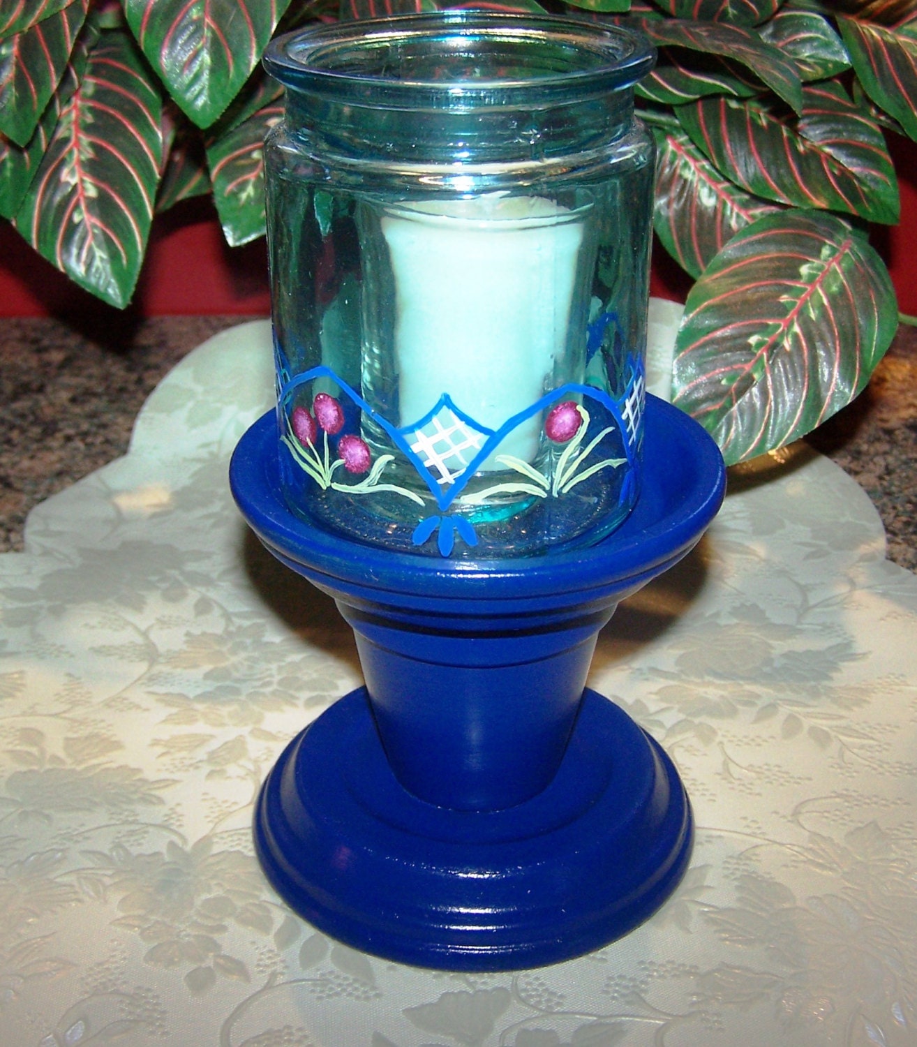 Clay Pot Candle Holders for Deck or Patio or by CraftedByNanny