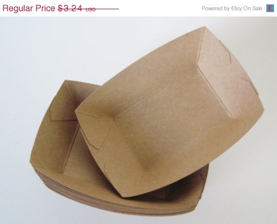 ON SALE 25 MEDIUM Kraft Heavy Paper Food Tray for Parties, Showers or Wedding Il_570xn
