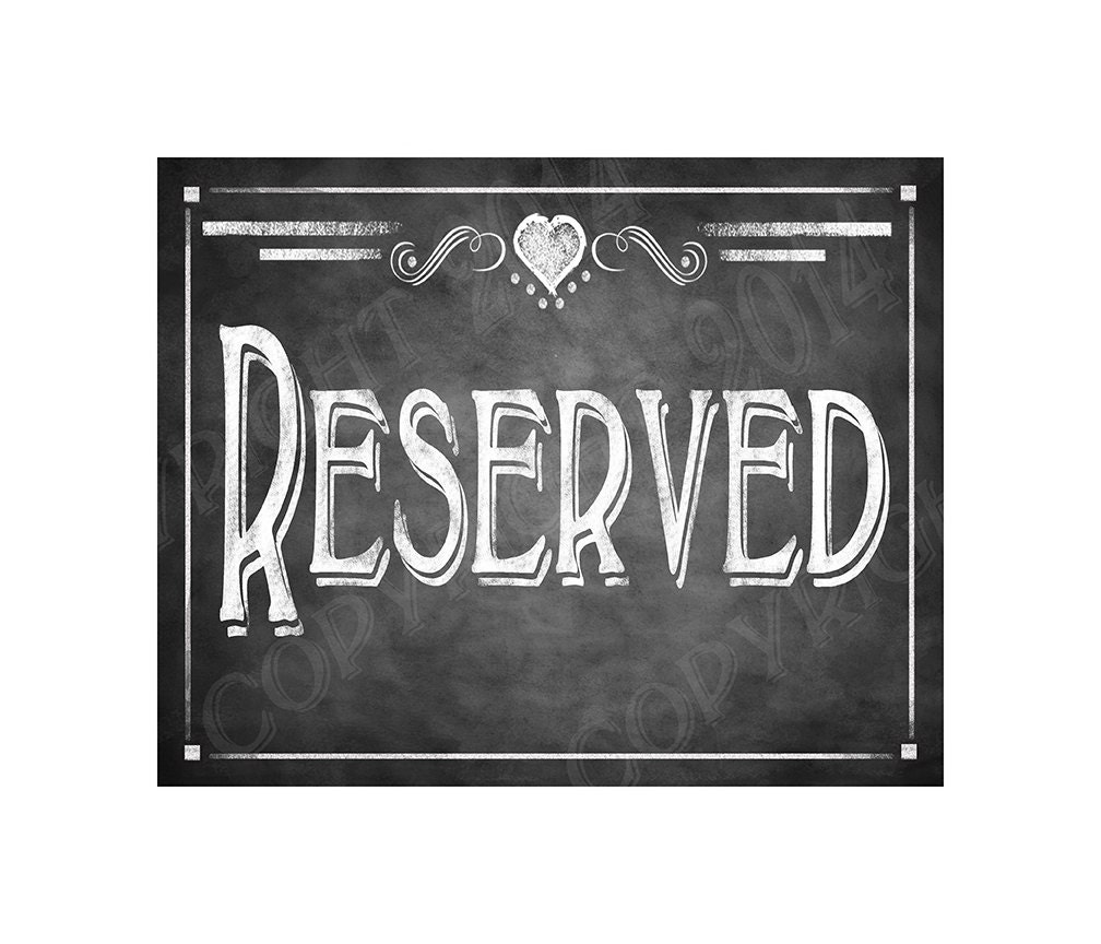Rustic  many Style  RESERVED rustic  as Chalkboard   signs signs  as  Collection reserved Print