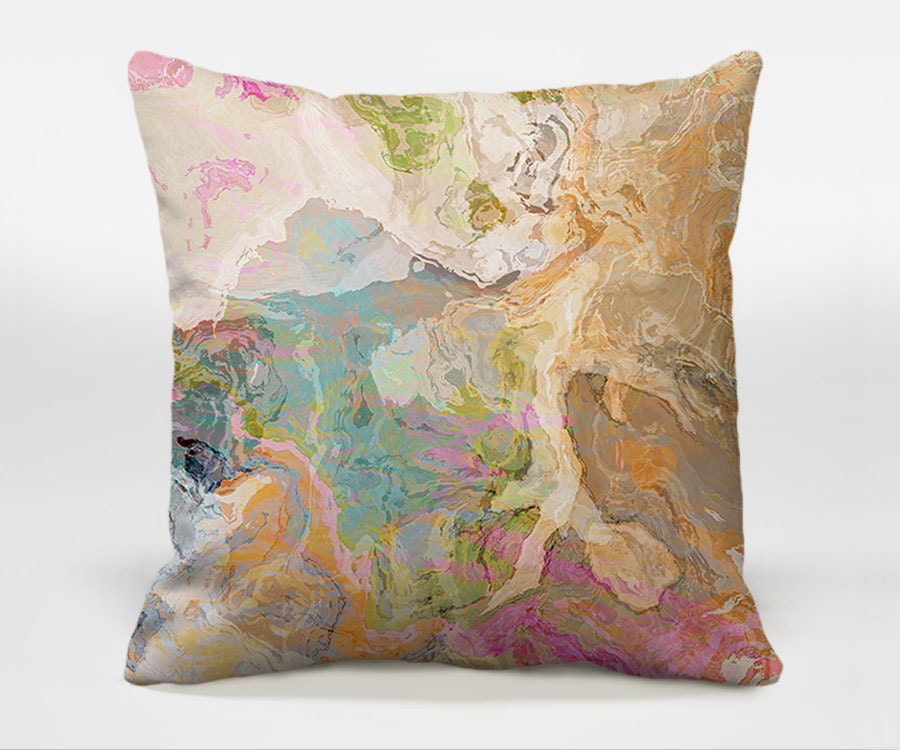 Decorative pillow with abstract art 14x20 16x16 18x18 by ArtPillow