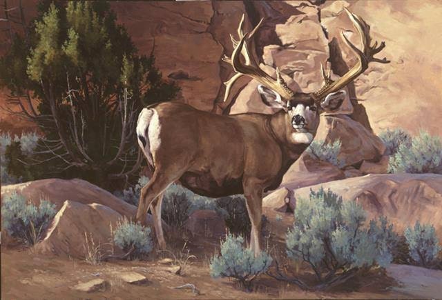 Items similar to The Buck Of Justice- Mule Deer Art, Signed And