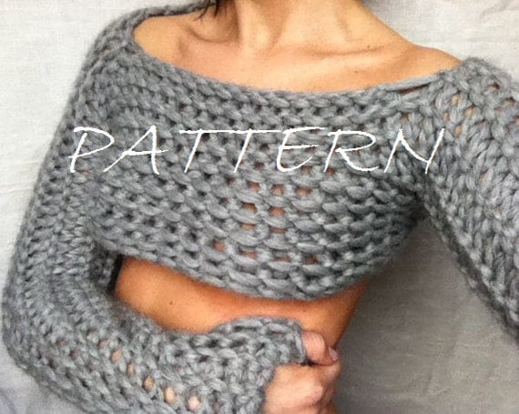 Cropped Sweater Knitting Pattern / Knit Dance by DesigningEva