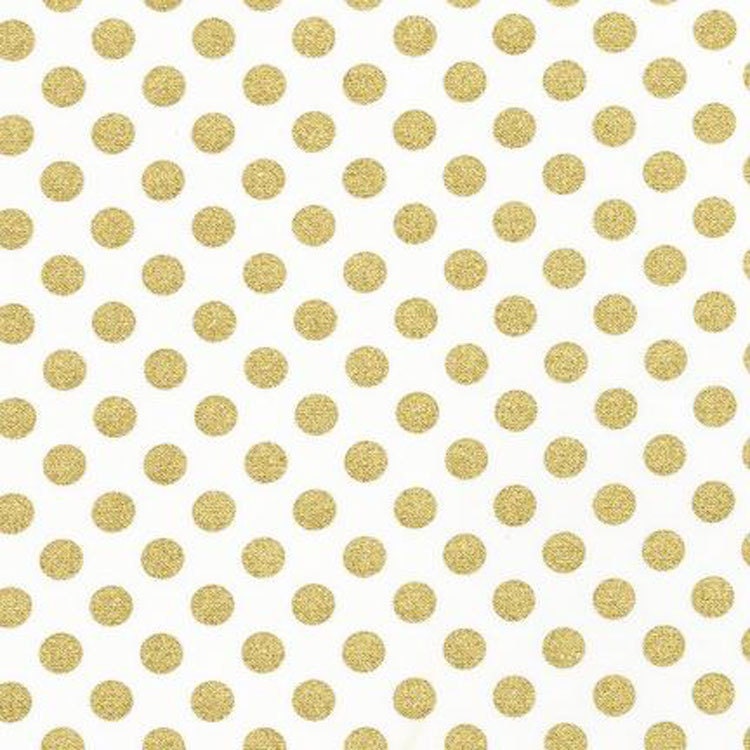 Robert Kaufman Spot On Blanc Gold White Quilting Apparel Fabric BTY