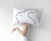 white bunny pillow