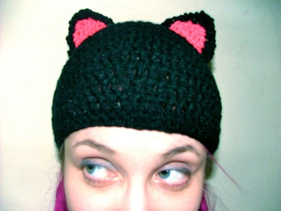 Items similar to Cat Ear Hat, Beanie, Crochet on Etsy