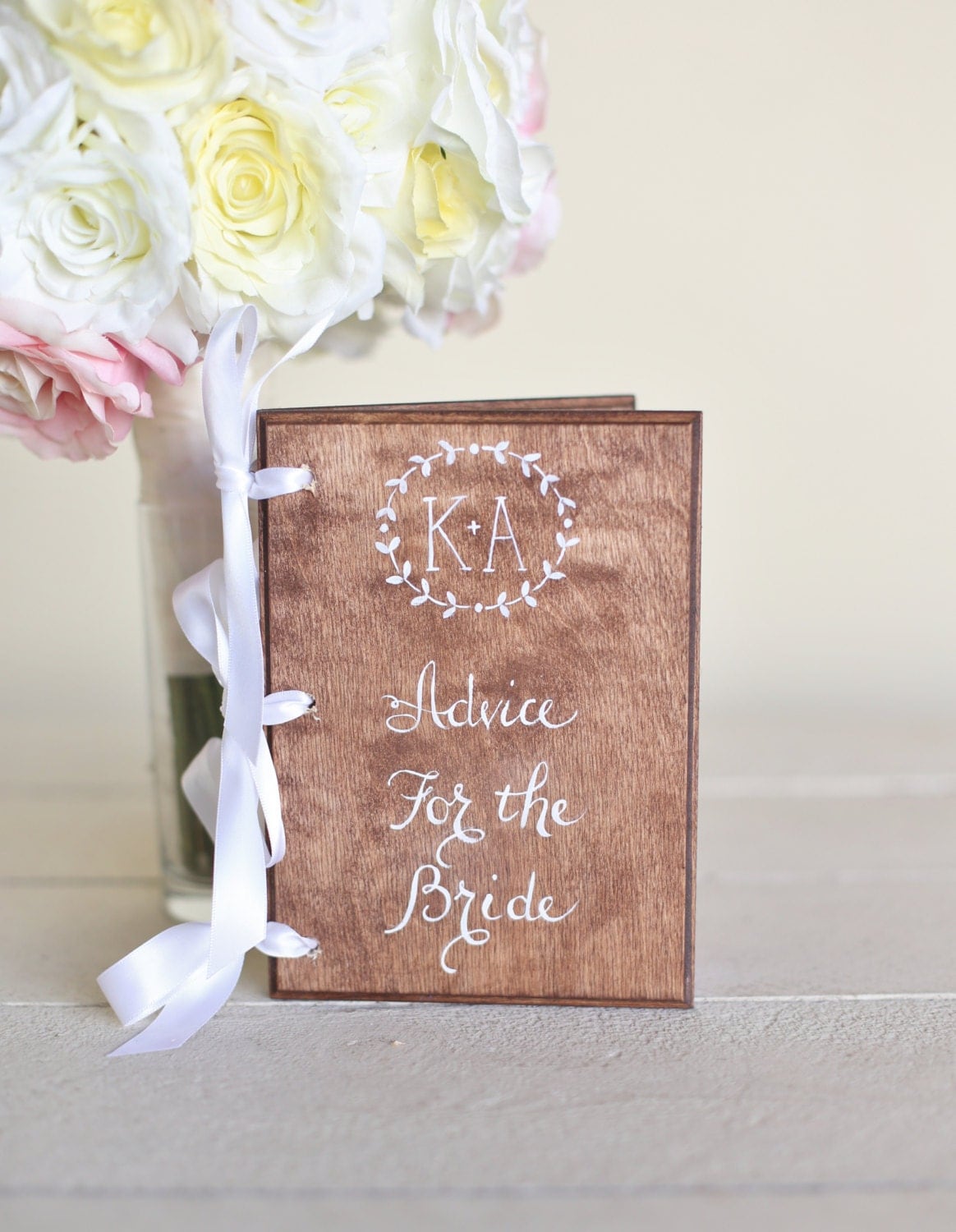 Bridal Shower Guest Book Advice For The Bride Rustic Chic Wedding Decor NEW 2014 Design by Morgann Hill Designs