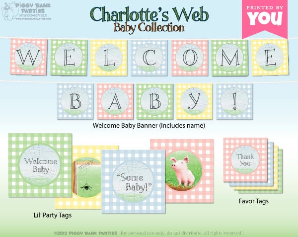 CHARLOTTE'S WEB Baby Collection - DIY Printable Baby Shower Decorations Il_570xn