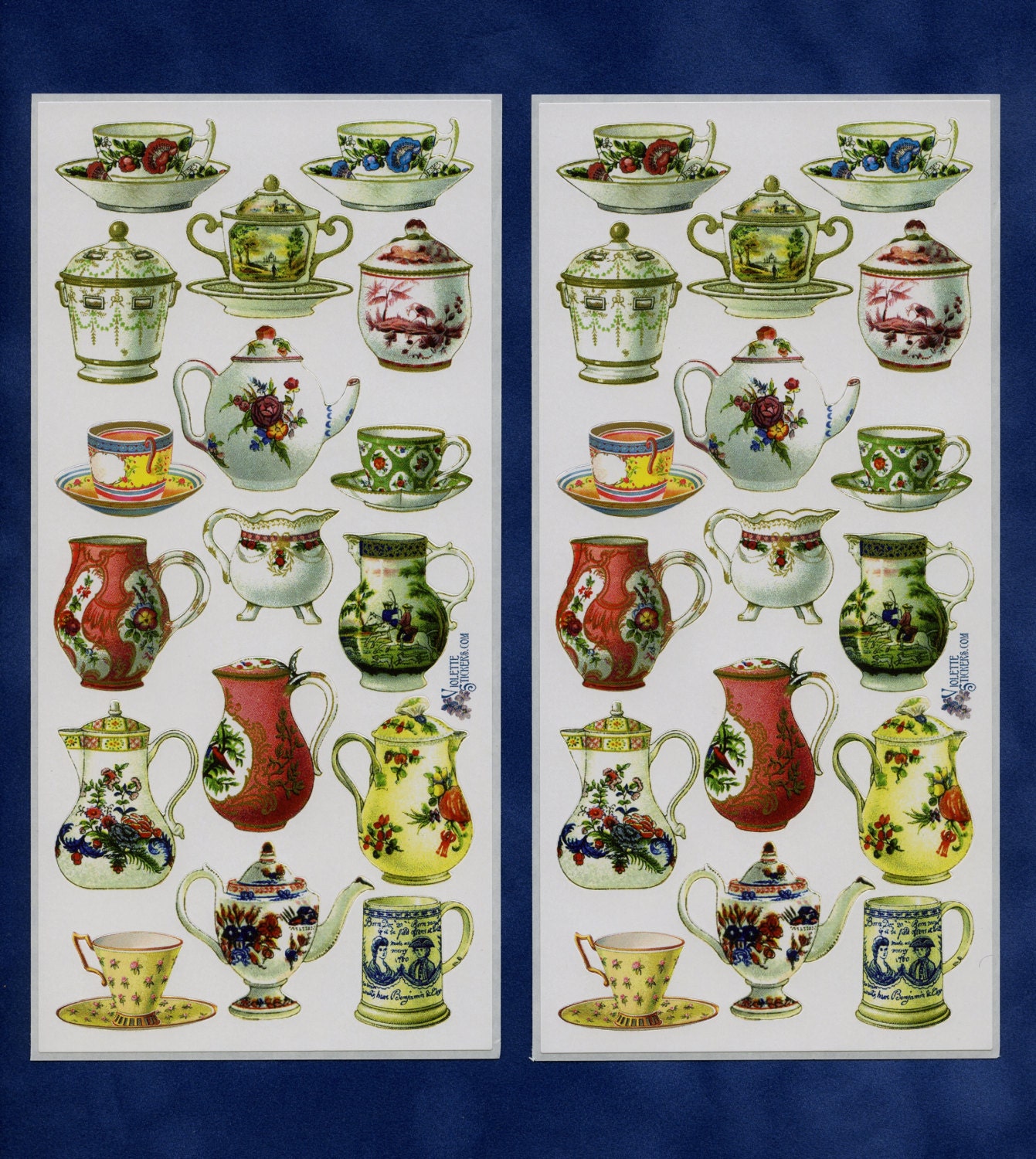 STICKER SET Tea Cups and Pots by OneDayLongAgo on Etsy