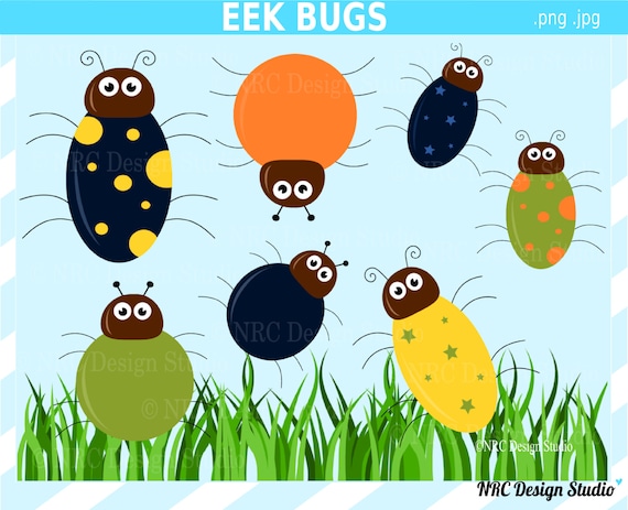 Animal Clip Art - Eek Bugs Clip Art - Digital Bugs Clipart Il_570xn