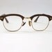 Vintage Retro 50s 60s Brown Black Swirl Mens Shuron Prescription Eyeglasses Square Frames Eyewear Spectacles