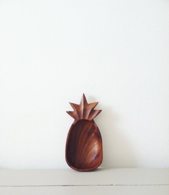Vintage Wooden Pineapple Tray . Vanity Tray . by