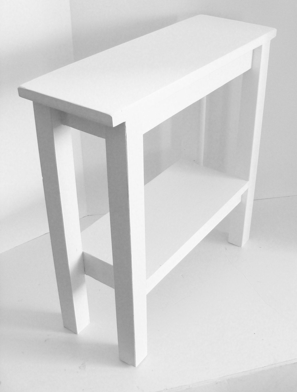 Modern Table Side Table Narrow Table White by baconsquarefarm