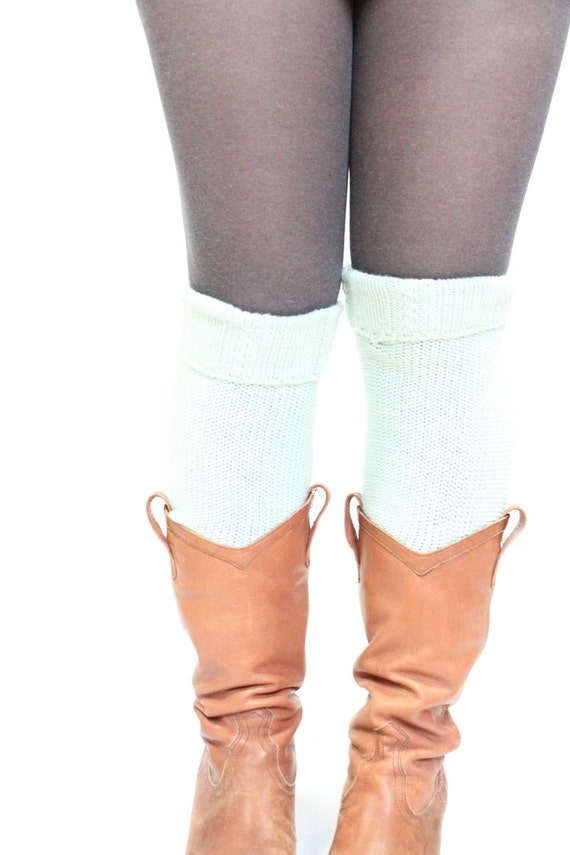 Womens Sweater Leg Warmers Mint Cuff Flared By Nicolecarey On Etsy