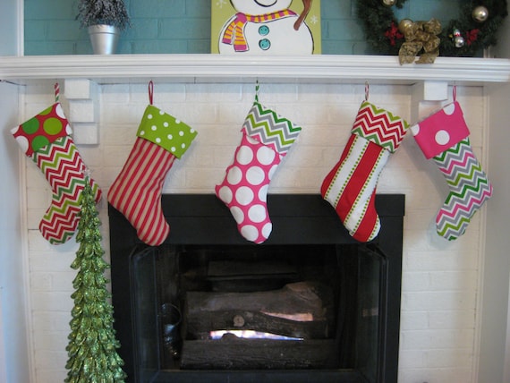 Christmas Stockings for the Family in Chevron - 4