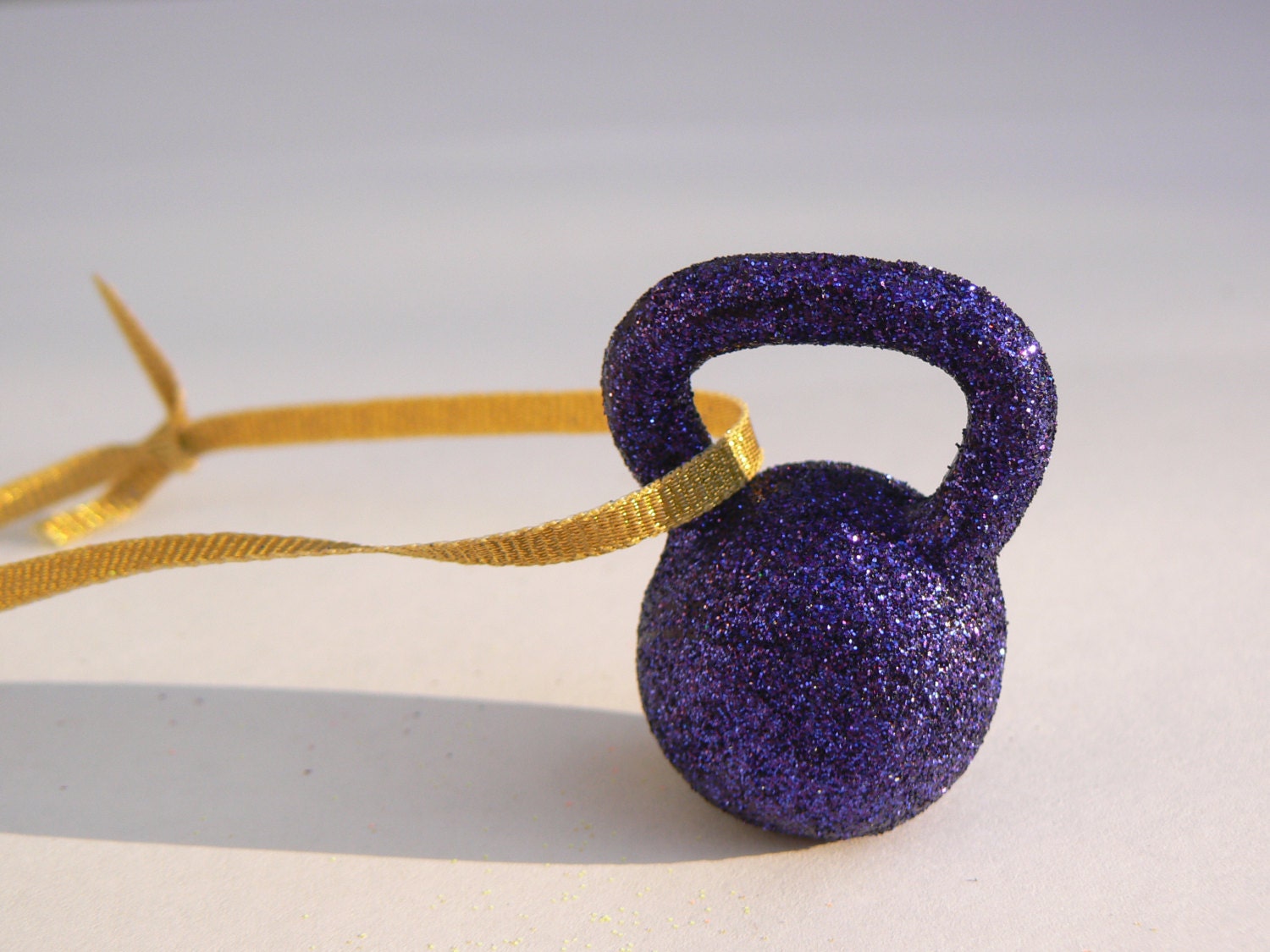 Purple Glitter Kettlebell Ornament