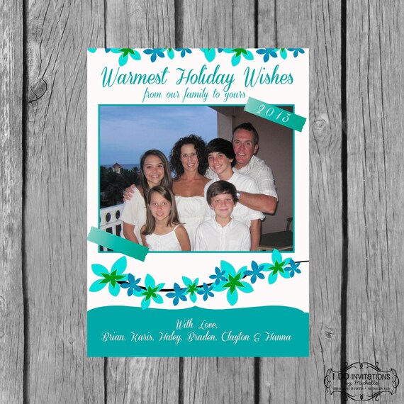 Beach Holiday Card - Warmest Holiday Wishes - Digital File Il_570xn