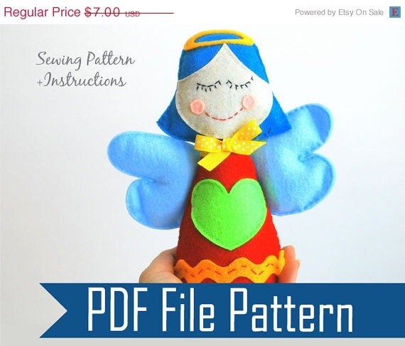 SALE Little angel Sewing pattern - PDF ePATTERN, Kids craft Project Instant Download A808 Il_570xn