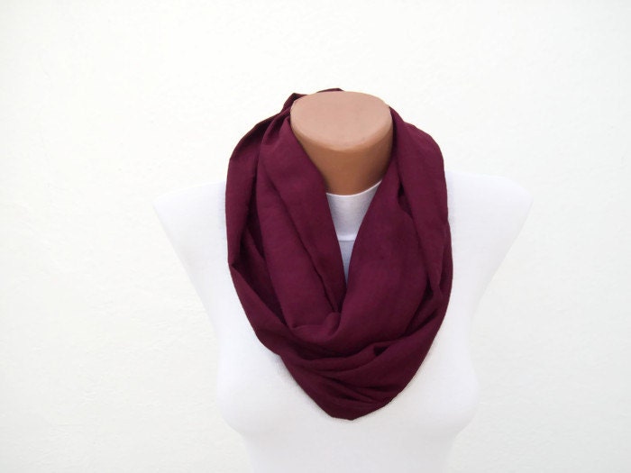 SALE %20 - Was 14 Now 11,2-infinity scarf Loop scarf Neckwarmer Necklace scarf Fabric scarf Burgundy Holiday Accessories