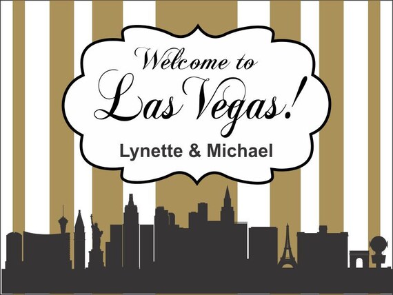 40 Las Vegas Skyline Wedding Stickers - Printed Welcome Bag Labels Il_570xn