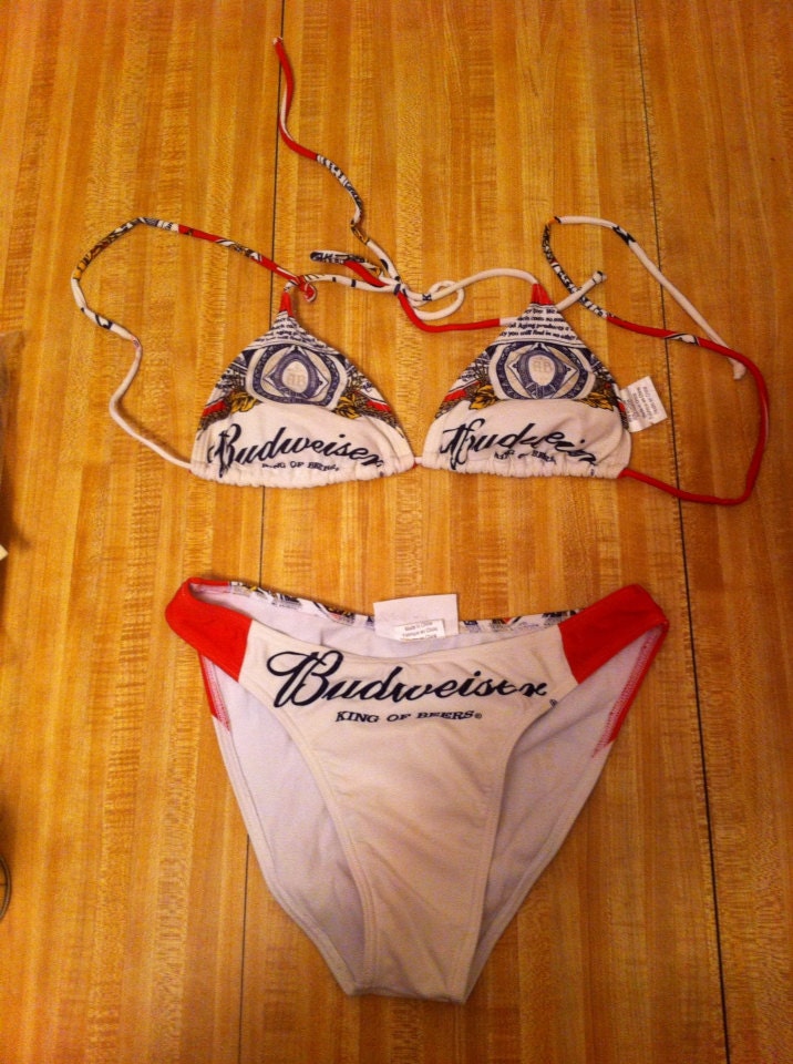 Budweiser Beer Vintage Beach Bikini Swimsuit By MinimalistCouple